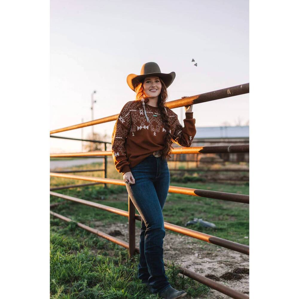 NEW 2FLYCO saddle ranch sweatshirt in burnt orange